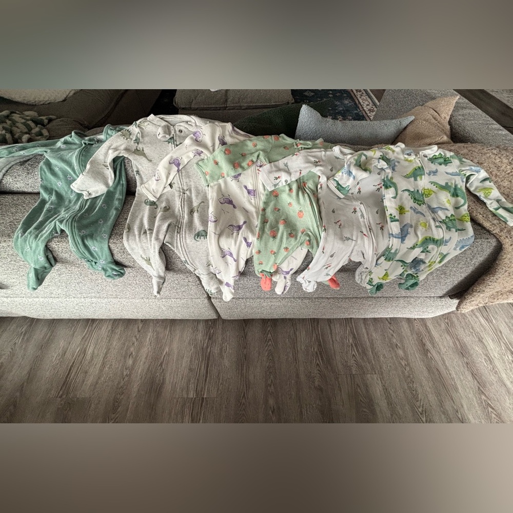 Carter's Kids Pajamas Sleep Sacks in Green, White, and Gray